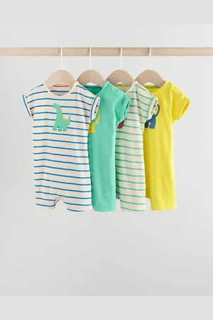 Next Blue/Green 100% Cotton Baby Rompers 4 Pack 12