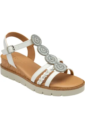 Lotus White Wedges Casual Sandals AU 8 (EU 39)