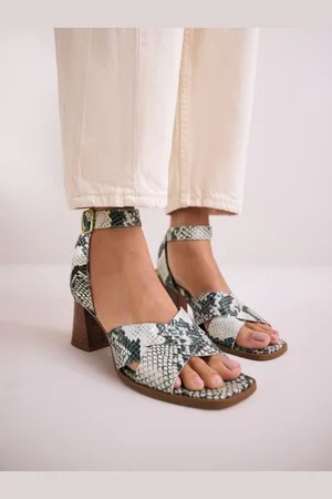 Next Snake Signature Square Toe Cross-Over Detail Ankle Strap Block Sandals eu38uk5