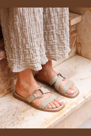 Linzi Green Cassandra Double Strap Sandals With Buckle Detail AU 8 (EU 39)