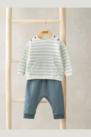 Mamas & Papas Green Stripe Top And Leggings Set Up to 1 Month (56cm)