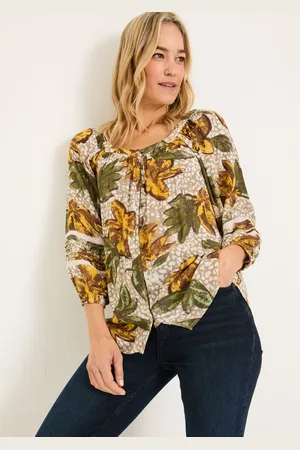 Fat Face FatFace Caitlin Natural Wilding Leaves Tunic AU 22