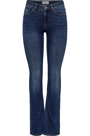 ONLY Blue Mid Waist Flared Jeans large