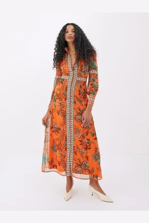 RAISHMA Aspen High Neck Long Sleeve Classic Fit Floral Dress AU 14