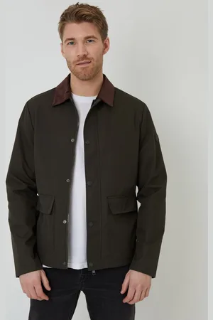 Threadbare Khaki Showerproof Collared Lightweight Jacket L
