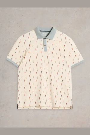 White Stuff Bike Printed 100% Cotton Polo Shirt M