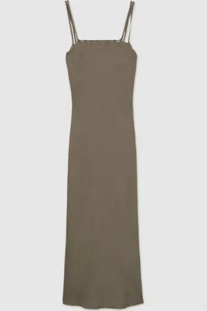 Reiss Roxanne Linen Double-Strap Slip Dress AU 6