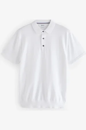 Next Slim Fit Cotton Rich Short Sleeve Knit Polo Shirt L