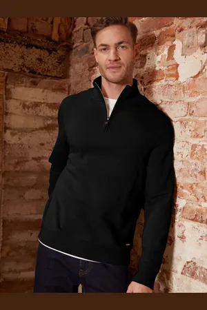 Threadbare Black Mock T-Shirt Quarter Zip Sweatshirt XXL