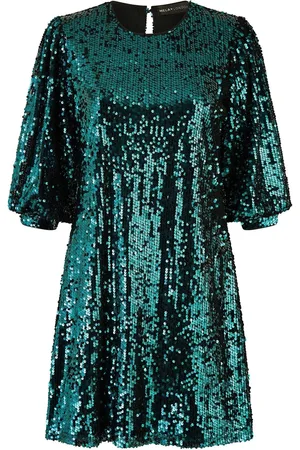 Yumi Sequin Tunic Dress With Balloon Sleeves AU 10
