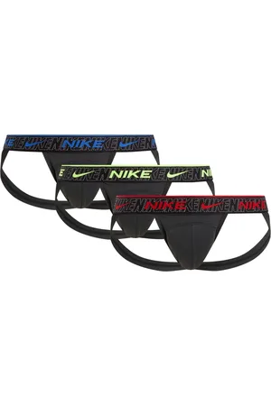 Nike Black Everyday Cotton Stretch Jock Strap 3 Pack L