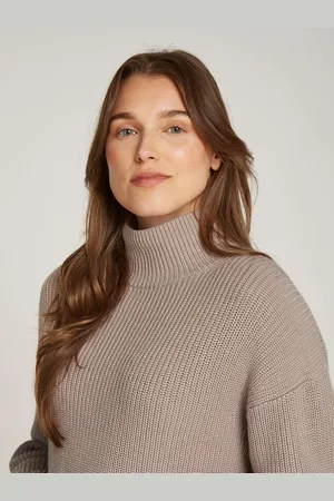 Calvin Klein Natural Woven Label Roll Neck Jumper XS