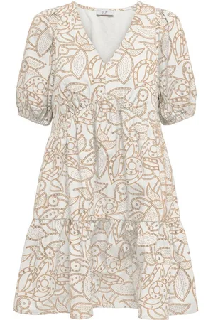 JDY Short Embroidered 100% Cotton Dress AU 10