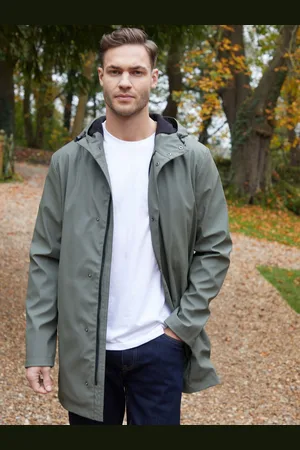 Threadbare Khaki Microfleece Lined Longline Hooded Raincoat XL