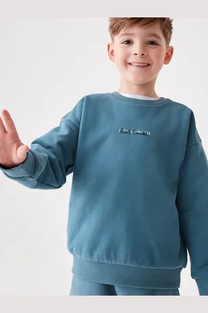 Paul Smith Boys Mid Blue Panel Crew Neck Sweatshirt 8