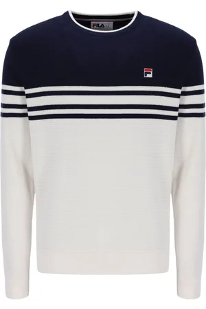 Fila Blue Nate Crochet Knitted Crew 100% Cotton Sweatshirt M
