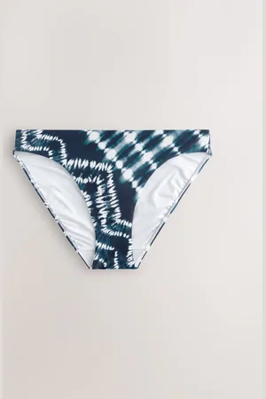Next Navy Tie Dye High Leg Print Bikini Bottoms AU 14