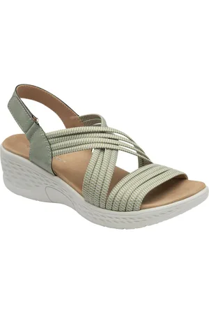 Dunlop Green Multi Elasticated Strap Wedge Sandals eu38uk5