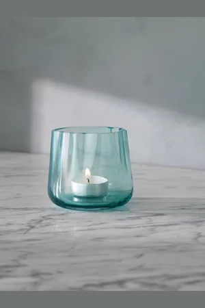 LSA International Sea Green Lagoon Tealight Holder H8cm One