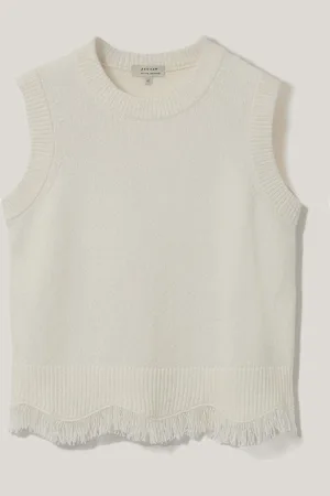 Jigsaw Cream Blend Boucle Fringe Tank S