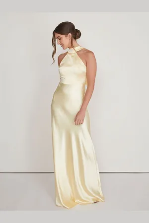 Six Stories Halter Neck Satin Bridesmaid Dress AU 18