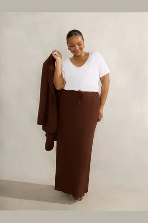 Live Unlimited London Linen Blend Bias Cut Skirt waistsize26in