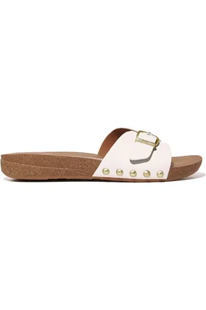FitFlop IQushion Adjustable Buckle Leather Slides AU 10 (EU 42)