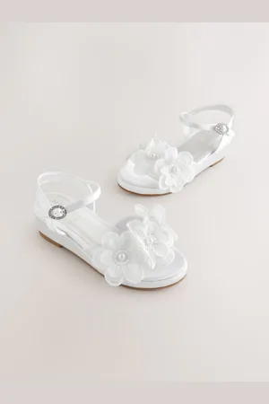 Next White Butterfly Wedge Heeled Occasion Sandals AU 12 (EU 30.5)