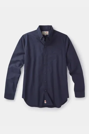 Aubin Navy Alder Oxford 100% Cotton Shirt XXL