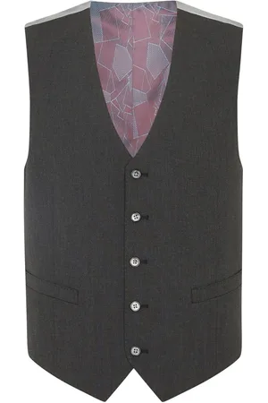 Remus Grey Tapered Fit Polyviscose Stretch Waistcoat 42 R
