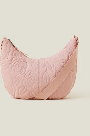 Accessorize Pink Large Floral Quilted Sling Bag One