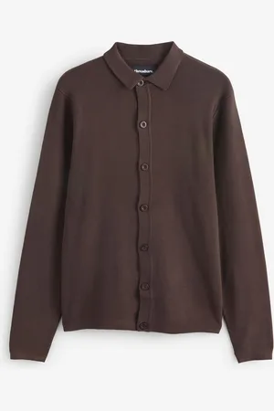 Threadbare Dark Brown Knitted Button Through Long Sleeve Cardigan XL