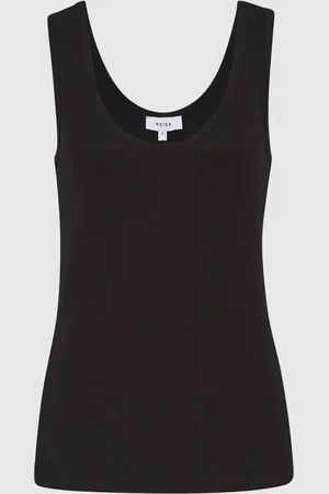 Reiss Black Violet Scoop Neck Jersey Vest Top XS