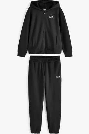 EA7 Emporio Armani Logo Series Hoodie Black Tracksuit XL
