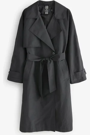 Next Black Shower Resistant Trench Coat AU 16