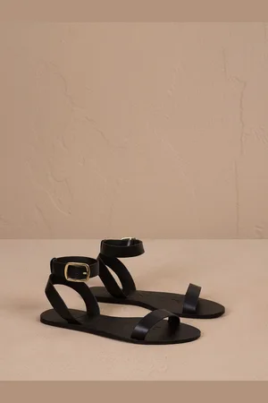 MANEBI Mamas & Papas One Band Buckle Black Sandals AU 8 (EU 39)