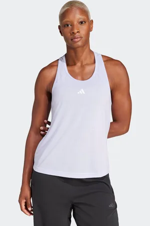 adidas Purple Train Essentials Minimal Branding Racerback Tank Top 20