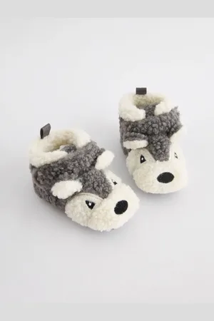 Next Grey Touch Fastening Character Baby Booties (0-2mths) 3
