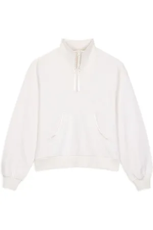 Chelsea Peers Cream 100% Cotton Quarter Zip Funnel Sweater AU 6