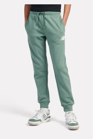New Balance Green Boys 100% Cotton French Terry Stacked Logo Joggers 7