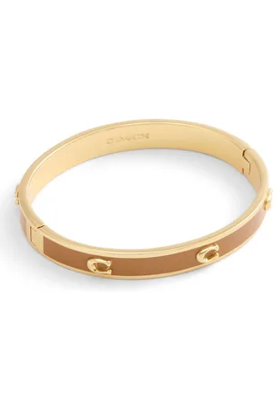 Coach Gold Tone Signature C Enamel Bangle Bracelet one