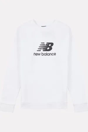 New Balance White Boys Stacked Logo Sweatshirt 10