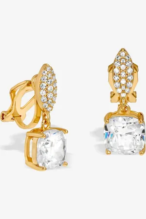 Jon Richard Gold Tone Cubic Zirconia Clip Drop Earrings one
