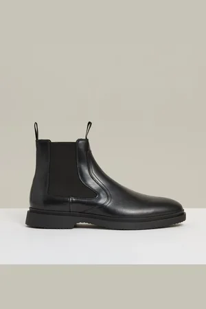 Reiss Black Jagger Leather Rubber Sole Chelsea Boots AU 10 (EU 44)
