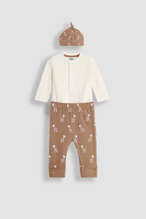 JoJo Maman Bébé Mocha Baby Giraffe Set 3 Piece Upto 3 Months (50