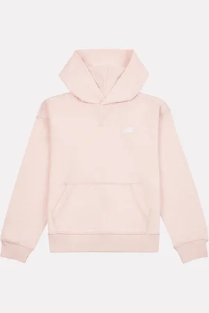New Balance Pink Kids French Terry Small Logo Hoodie 9