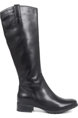 JONES BOOTMAKER Cinzia Leather Riding Knee High Black Boots AU 7 (EU 38)