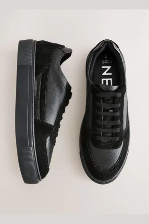 Next Black Forever Comfort Leather Chunky Panel Detail Lace Up Trainers AU 8 (EU 39)