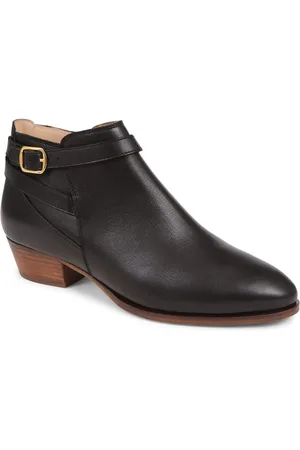 JONES BOOTMAKER Fairlop Leather Heeled Ankle Black Boots AU 6 (EU 37)