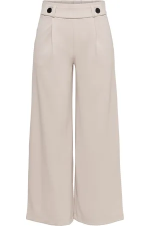JDY Cream Wide Leg Trousers AU 10 R